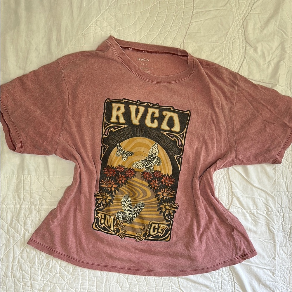 RVCA Dusty Rose Graphic Tee